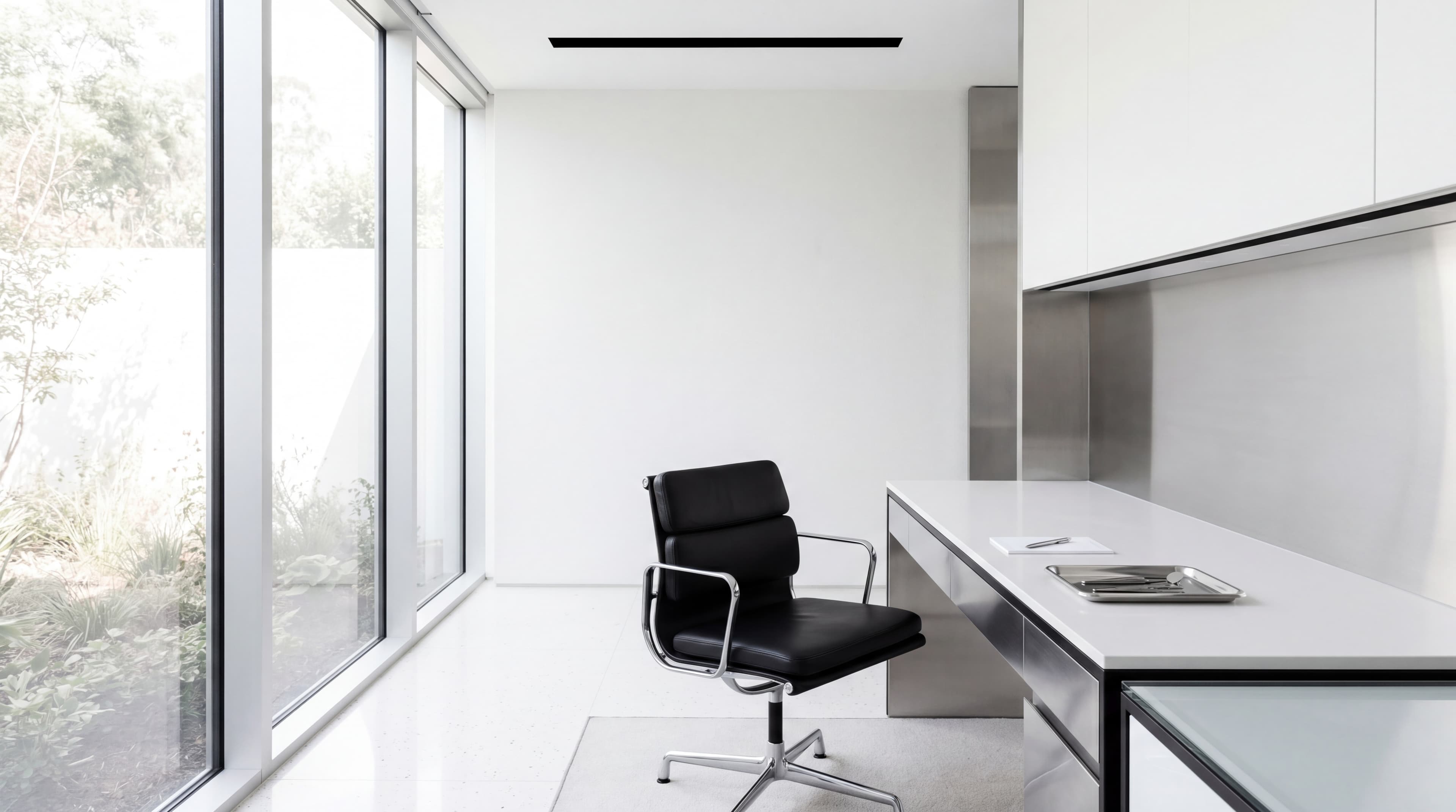 Apex Health preparation room, architectural minimalism